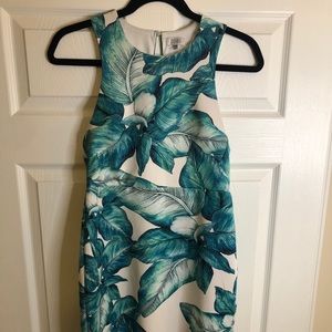 Tobi tropical dress with open back